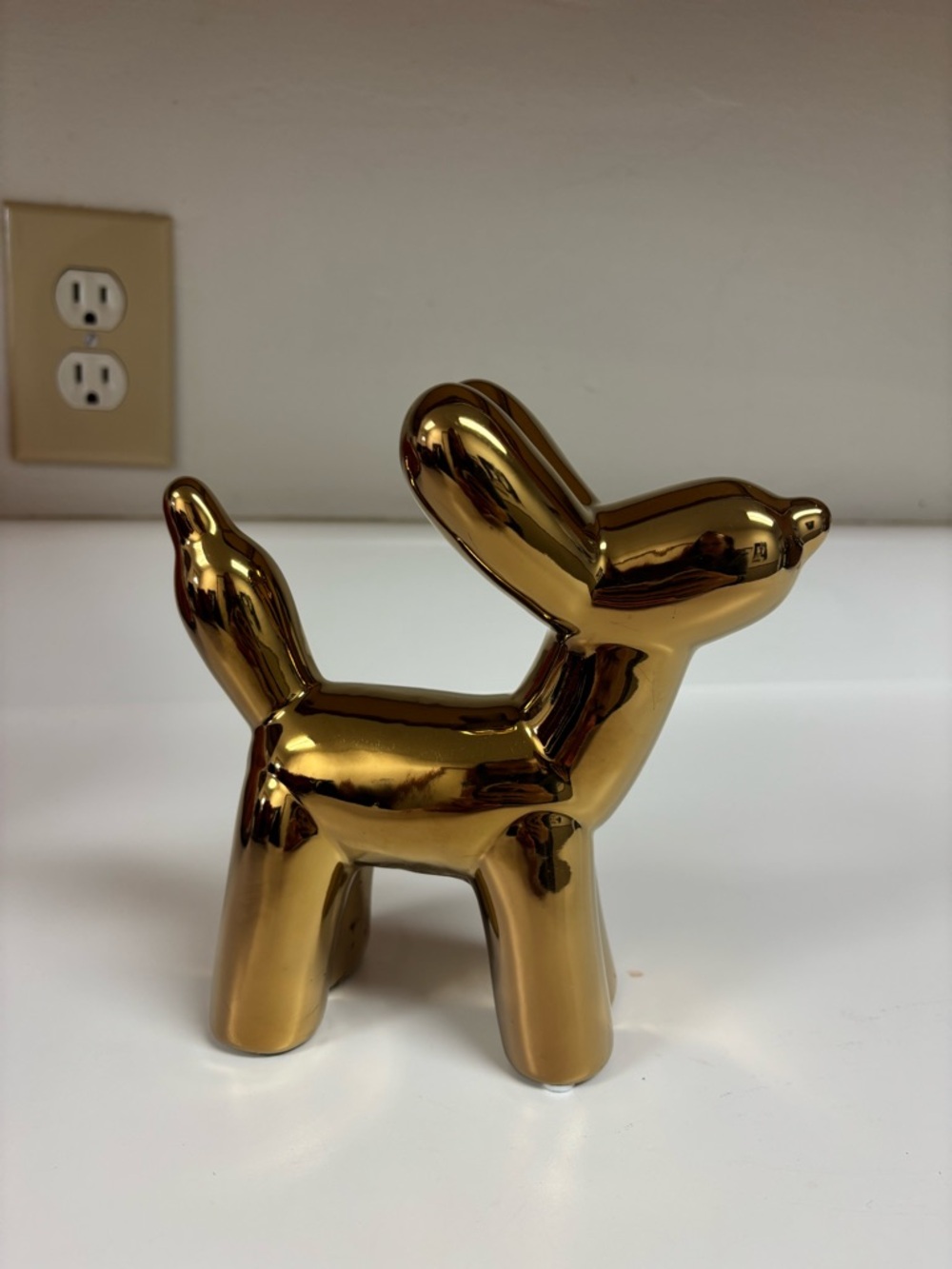 Gold Balloon Dog Figurine Decorative Accent